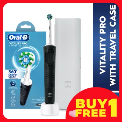ORAL-B Vitality Pro Black Handle With Travel Case 1s