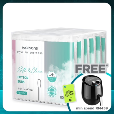 WATSONS Paper Shafts Cotton Buds 80s x 6