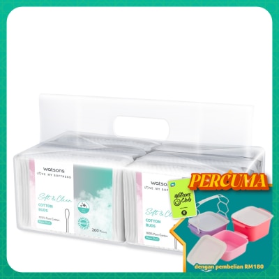 WATSONS - Paper Shafts Cotton Buds 200s x 6