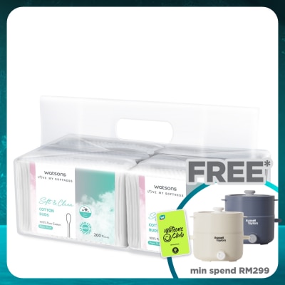 WATSONS Paper Shafts Cotton Buds 200s x 6