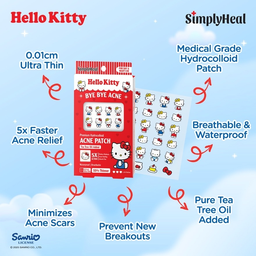 Hello Kitty & Friends Day & Night Premium Hydrocolloid Acne Patch 24s