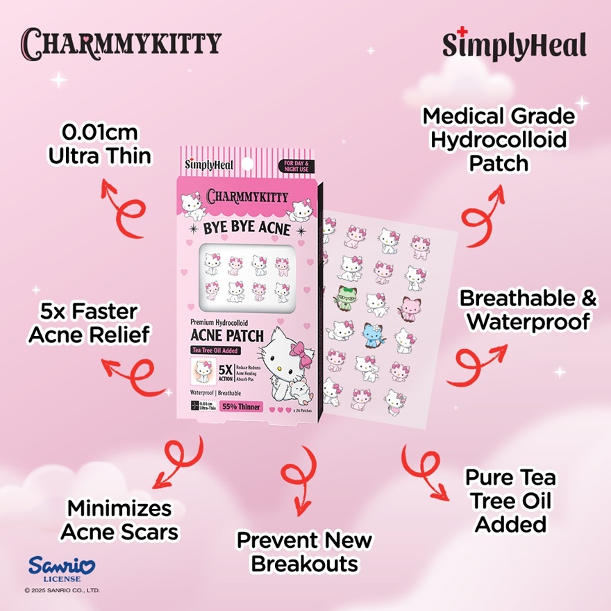 Charmmy Kitty & Friends Day & Night Premium Hydrocolloid Acne Patch 24s image