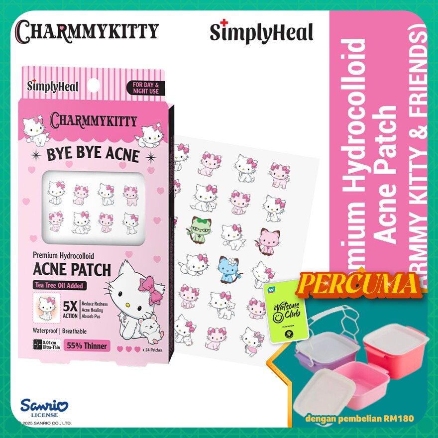 Charmmy Kitty & Friends Day & Night Premium Hydrocolloid Acne Patch 24s