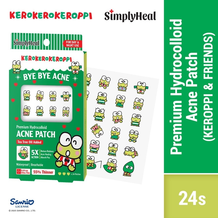 Keroppi & Friends Day & Night Premium Hydrocolloid Acne Patch 24s