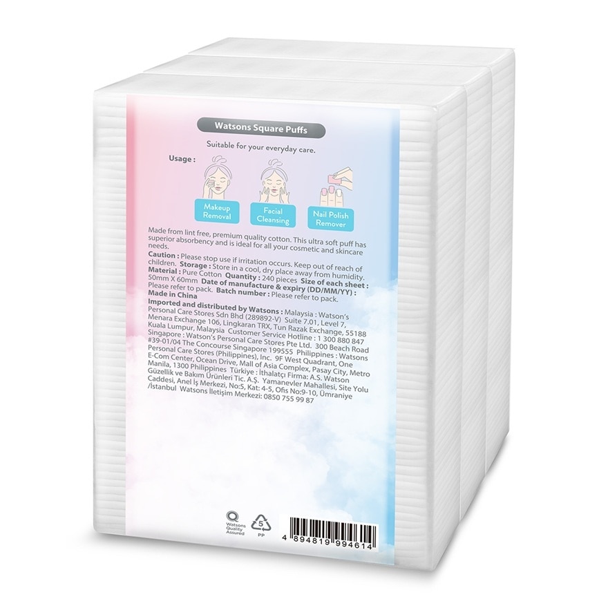 Square Cotton Puff 160s+80s x 3