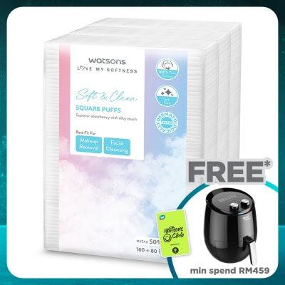 WATSONS Square Cotton Puff 160s+80s x 3