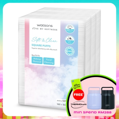 WATSONS - Square Cotton Puff 160s+80s x 3