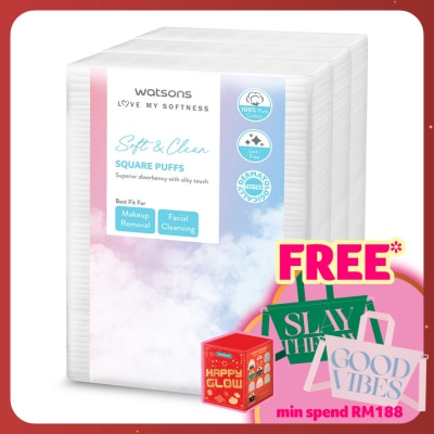 WATSONS Square Cotton Puff 160s+80s x 3