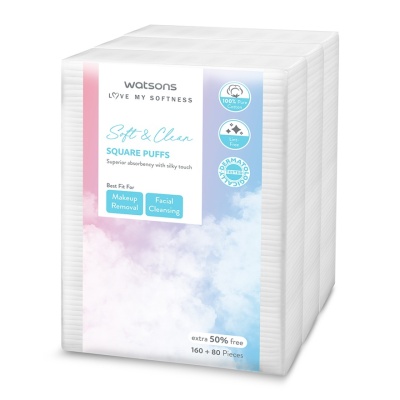WATSONS - Square Cotton Puff 160s+80s x 3