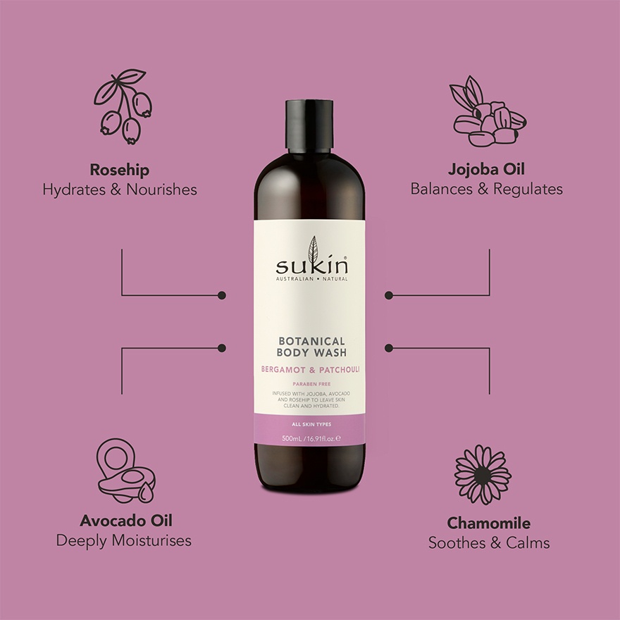 Botanical Body Wash Bergamot & Patchouli 500ml