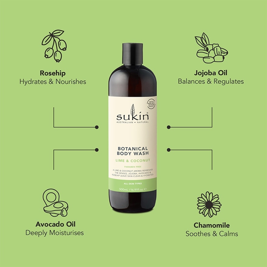 Botanical Body Wash Lime & Coconut 500ml