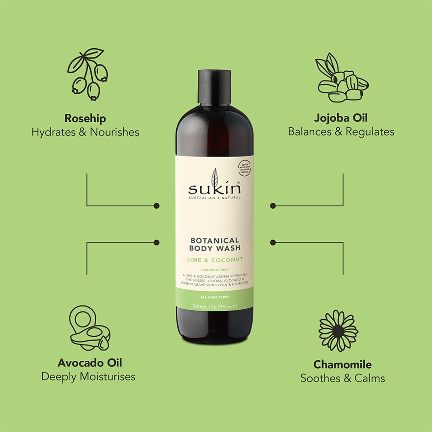 Botanical Body Wash Lime & Coconut 500ml