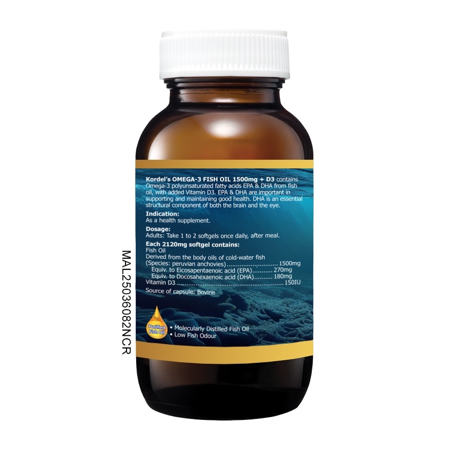 Omega-3 Fish OIl 1500mg + Vitamin D3 30s