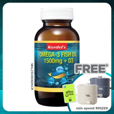 KORDEL'S Omega-3 Fish OIl 1500mg + Vitamin D3 30s