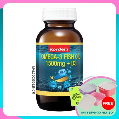 KORDEL'S Omega-3 Fish OIl 1500mg + Vitamin D3 30s