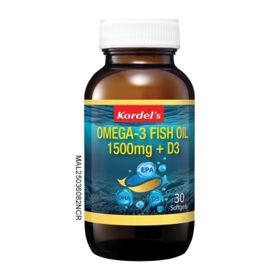 KORDEL'S Omega-3 Fish OIl 1500mg + Vitamin D3 30s