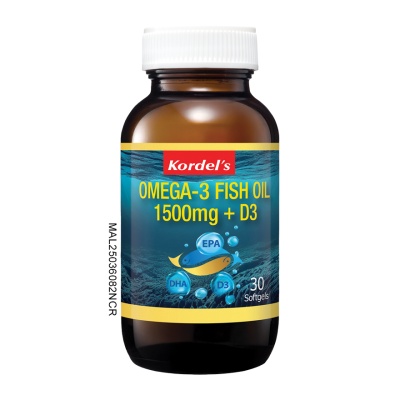 KORDEL'S - Omega-3 Fish OIl 1500mg + Vitamin D3 30s image