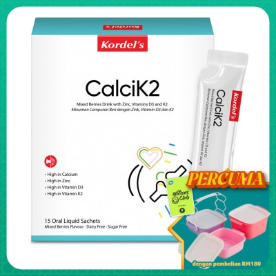 KORDEL'S - CalciK2 Liquid Calcium Mixed Berries Drink With Zinc, Vitamins D3 & K2 15s