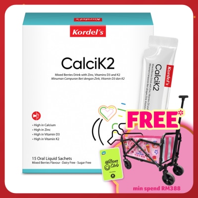 KORDEL'S CalciK2 Liquid Calcium Mixed Berries Drink With Zinc, Vitamins D3 & K2 15s