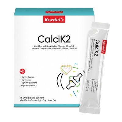 KORDEL'S CalciK2 Liquid Calcium Mixed Berries Drink With Zinc, Vitamins D3 & K2 15s