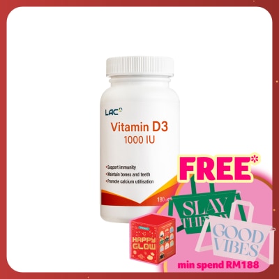 LAC Vitamin D3 1000IU Softgel 180s (New)