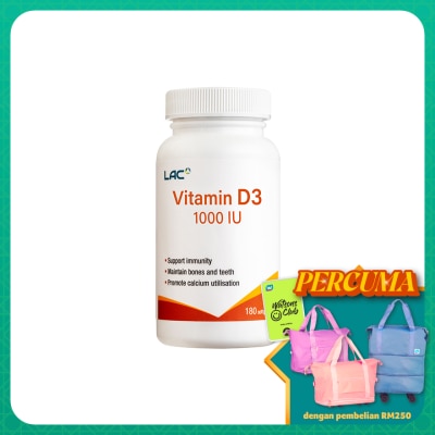 LAC - Vitamin D3 1000IU Softgel 180s (New)