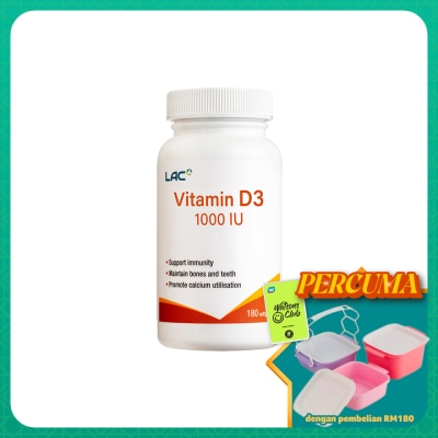 LAC - Vitamin D3 1000IU Softgel 180s (New)