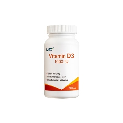 LAC Vitamin D3 1000IU Softgel 180s (New)