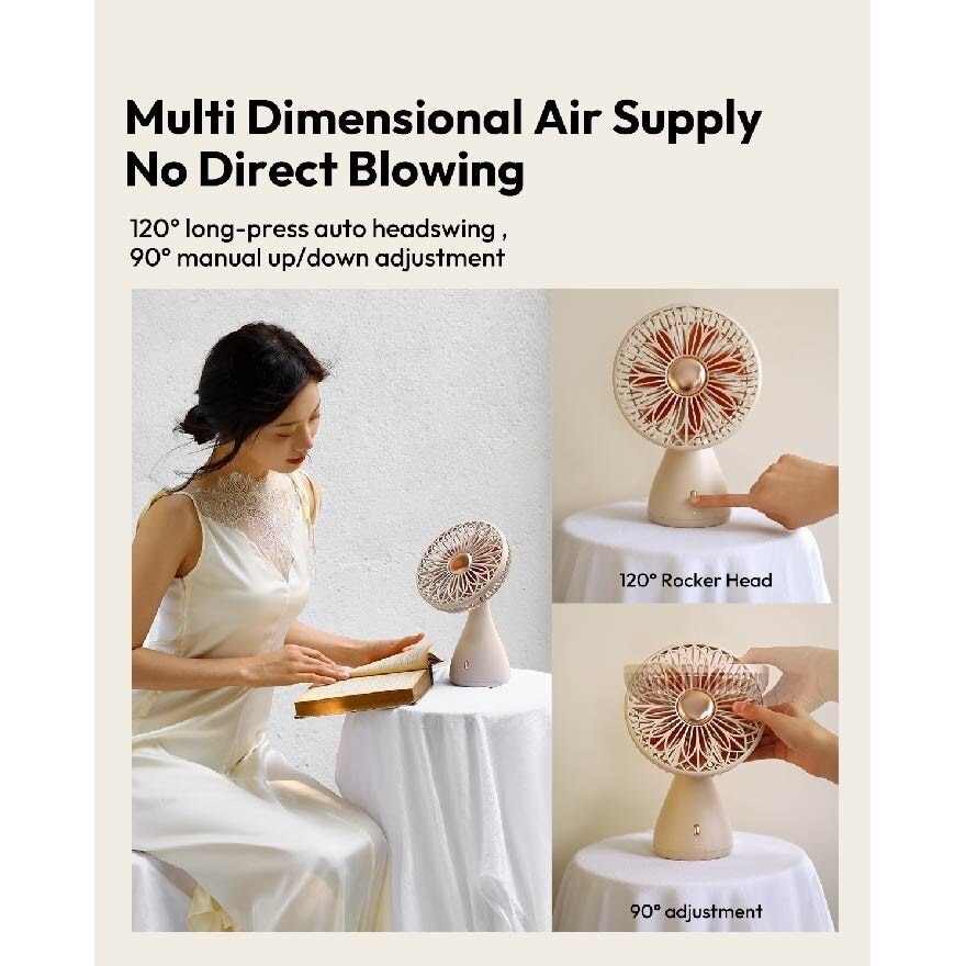 Mini Desktop Oscillating Fan Bridal Bouquet (2000mAh) 1s