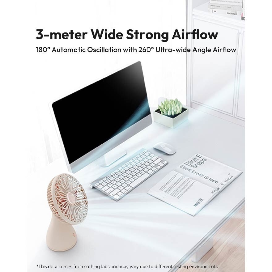 Mini Desktop Oscillating Fan Bridal Bouquet (2000mAh) 1s