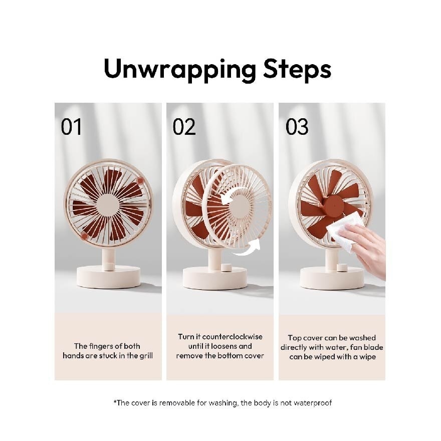 Mini Desktop Oscillating Fan Plume (2000mAh)