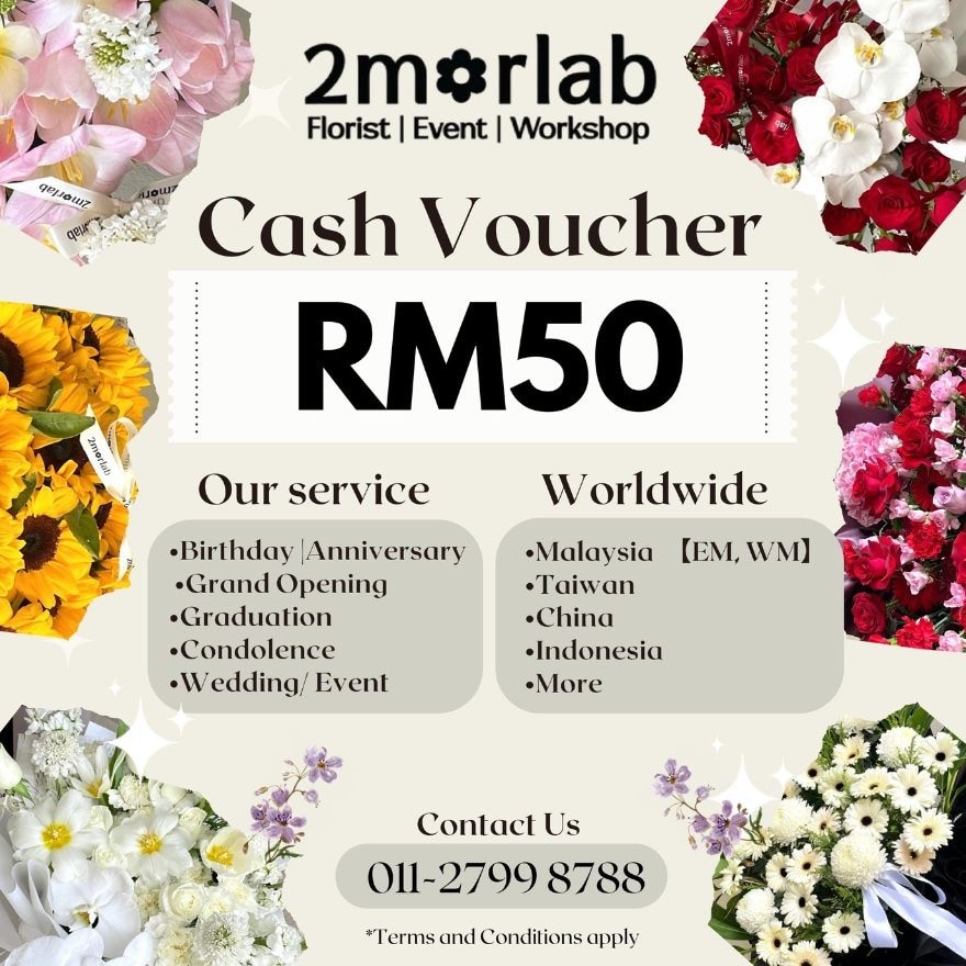 Worldwide Floral Bouquets RM50 Cash Voucher