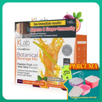 KLAB - Cleanse And Shape Botanical Beverage Mix Passion Fruit With Aloe Vera Powder 15g x 7s