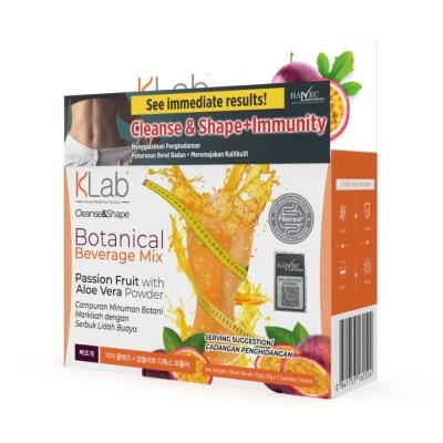 KLAB Cleanse And Shape Botanical Beverage Mix Passion Fruit With Aloe Vera Powder 15g x 7s