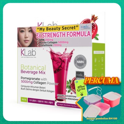 KLAB - She Shine Botanical Beverage Mix Pomegranate with 5000mg Collagen Powder 10g x 7s