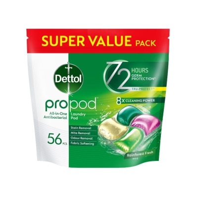 DETTOL - Laundry Propod 56S Pouch (Rainforrest Fresh) (Expired Jan 2027)