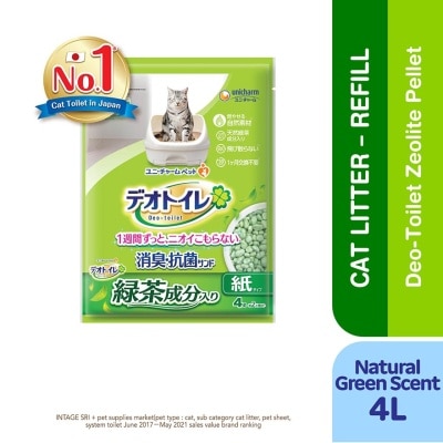 UNICHARM PET Deo Toilet Zeolite Pellet Refill Natural Scented 3.8L