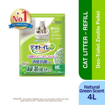 UNICHARM PET - Deo Toilet Zeolite Pellet Refill Natural Scented 3.8L