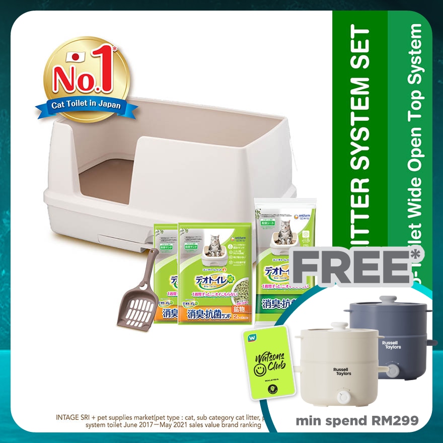 Deo Toilet Wide Open Top System Set 1s (Ivory Colour)