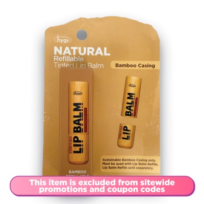 HYGR - Natural Tinted Lip Balm Bamboo Refillable Case 1s