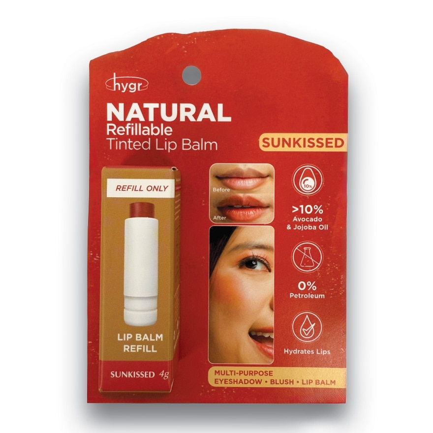Natural Refillable Tinted Lip Balm Sunkissed Refill 4g