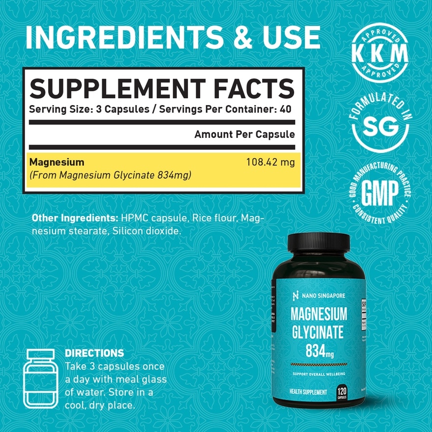 Magnesium Glycinate 834MG -  Improve Sleep Quality, Support Healthy Nerves and Muscle Functions