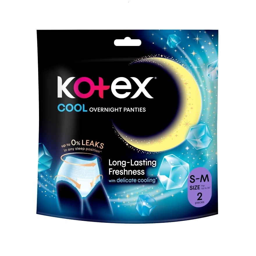 Overnight Panties Cooling S-M (2s) Period Panties with 360⁰ Anti-Leakage Protection Disposable