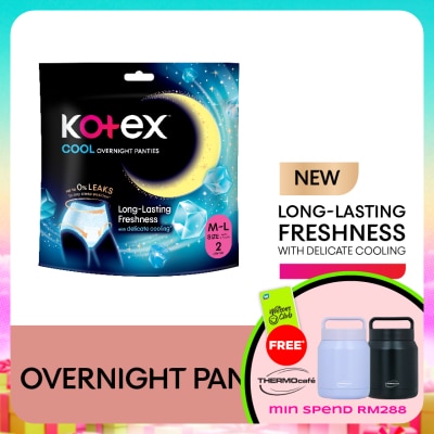 KOTEX - Overnight Panties Cooling M-L (2s) Period Panties with 360⁰ Anti-Leakage Protection Disposable