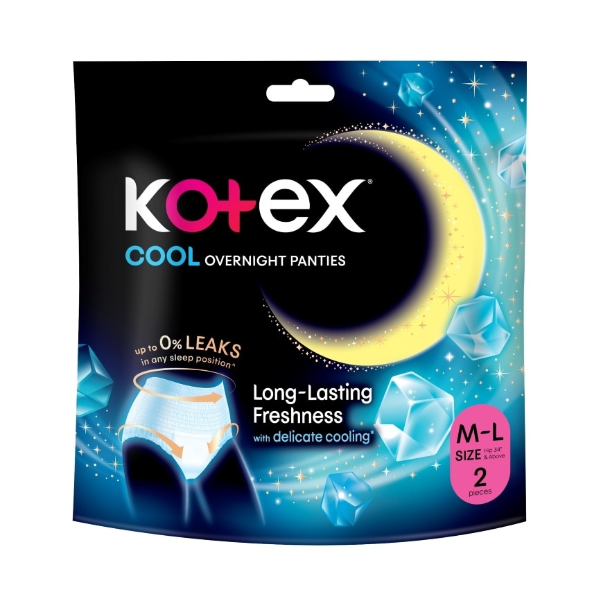 Overnight Panties Cooling M-L (2s) Period Panties with 360⁰ Anti-Leakage Protection Disposable