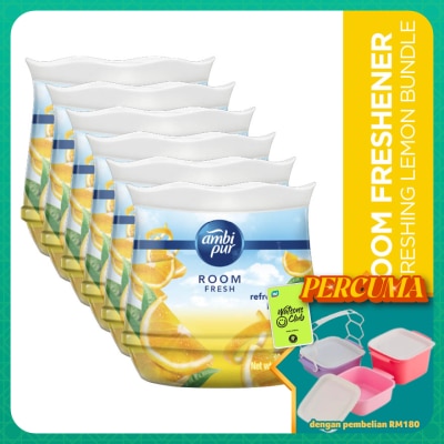 AMBI PUR - Air Freshener Room Fresh Scented Gel Refreshing Lemon (180g x 2) [Value Pack x 3]