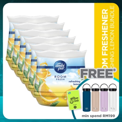 AMBI PUR Air Freshener Room Fresh Scented Gel Refreshing Lemon (180g x 2) [Value Pack x 3]