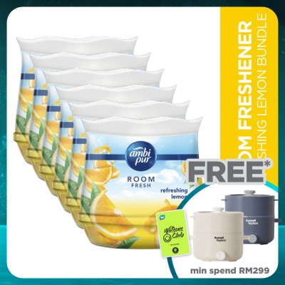 AMBI PUR Air Freshener Room Fresh Scented Gel Refreshing Lemon (180g x 2) [Value Pack x 3]