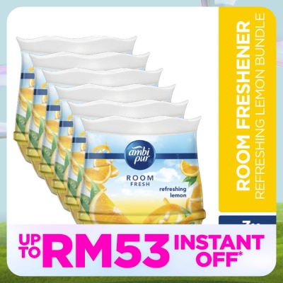 AMBI PUR Air Freshener Room Fresh Scented Gel Refreshing Lemon (180g x 2) [Value Pack x 3]