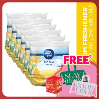 AMBI PUR Air Freshener Room Fresh Scented Gel Refreshing Lemon (180g x 2) [Value Pack x 3]